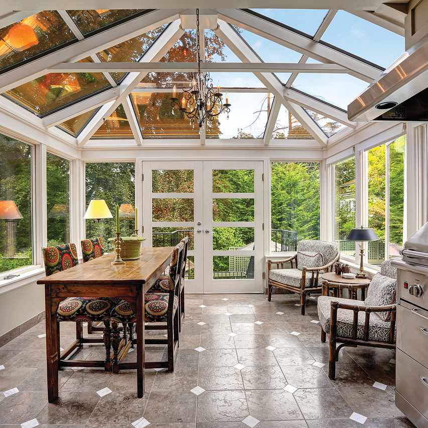 Beautiful Scenic Windows and Doors on a Patio